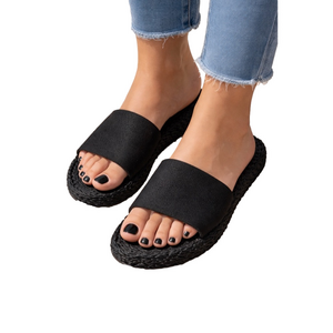 ILSE JACOBSEN Black Slide On Sandals NEW in box & waterproof dust bag